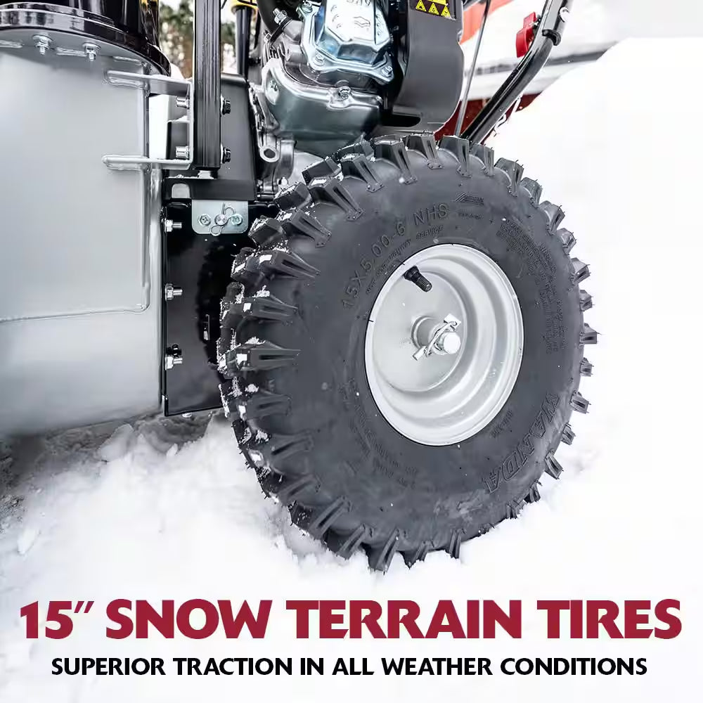 24 In. 208Cc Self-Propelled 2-Stage Gas Snow Blower with Electric Start